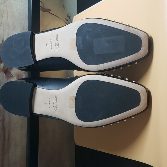 Jimmy Choo Black Studded Flats - Picture 5 of 9